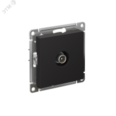 Розетка ATLASDESIGN TV проходная 4DB механизм карбон