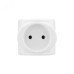 Тройник электрический 220 В 6А без заземления белый