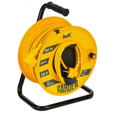 Катушка с заземлением и термозащитой GARDEN УК50 1 место 2P+PE 3х1,5 мм 2.50 м