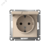 ATLASDESIGN РОЗЕТКА с заземл. со шторк. с крышкой, 16А, IP20, механизм, ПЕСОЧНЫЙ
