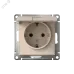 ATLASDESIGN РОЗЕТКА с заземл. со шторк. с крышкой, 16А, IP20, механизм, ПЕСОЧНЫЙ