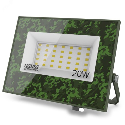 Прожектор светодиодный Gauss Elementary 20W 1800lm IP65 6500К ХАКИ 1/60