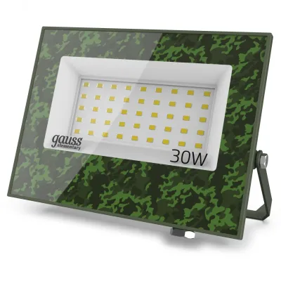 Прожектор светодиодный Gauss Elementary 30W 2700lm IP65 6500К ХАКИ 1/50
