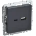 BRITE Розетка USB A+C 18Вт РЮ11-1-БрГ графит