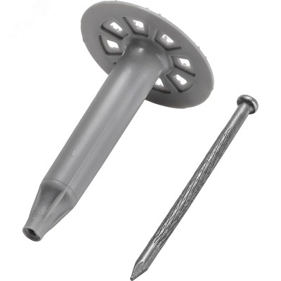 Тарельчатый дюбель с гвоздем для монтажного пистолета по пеноблокам 100-6-LIP - упаковка 100 шт (4 упак./кор.)