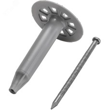 Тарельчатый дюбель с гвоздем для монтажного пистолета по пеноблокам 80-6-LIP  упаковка 100 шт (4 упак./кор.)