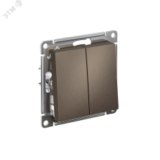 Выключатель двухклавишный ATLASDESIGN схема 5 10АХ механизм мокко