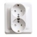 ЭТЮД С/У двойная РОЗЕТКА с заземлением без шторок 16А 250B. БЕЛЫЙ. Россия