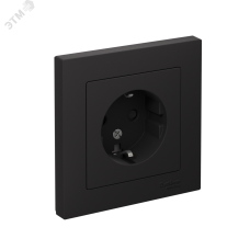Розетка ATLASDESIGN с заземлением со шторками 16А в сборе карбон