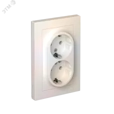 Розетка ATLASDESIGN двойная с заземлением 16А в сборе жемчуг