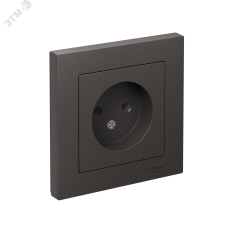 ATLASDESIGN РОЗЕТКА без заземления, 16А, в сборе, БАЗАЛЬТ