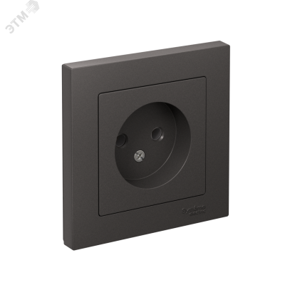 ATLASDESIGN РОЗЕТКА без заземления, 16А, в сборе, БАЗАЛЬТ