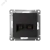 Розетка ATLASDESIGN двойная компьютерная RJ45+RJ45 категория 5E механизм карбон