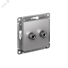 Аудиорозетка ATLASDESIGN двухместная алюминий