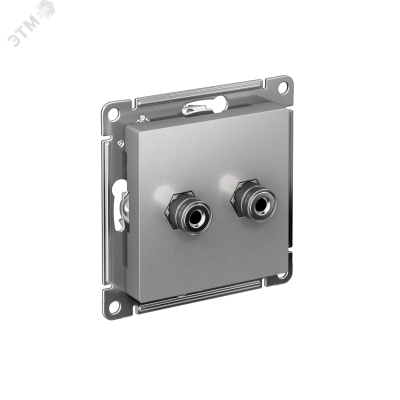 Аудиорозетка ATLASDESIGN двухместная алюминий