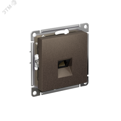 Розетка ATLASDESIGN компьютерная RJ45 механизм мокко