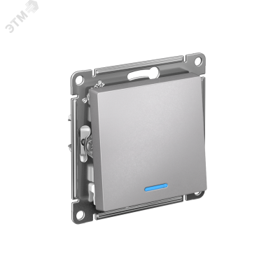 Выключатель одноклавишный ATLASDESIGN с подсветкой схема 1а 10АХ механизм алюминий