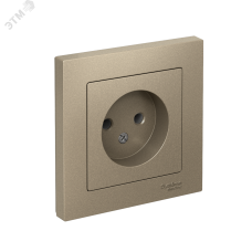 Розетка ATLASDESIGN без заземления 16А в сборе шампань