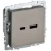 BRITE Розетка USB A+C 18Вт РЮ11-1-БрШ шампань