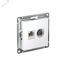 Розетка ATLASDESIGN двойная ТВ + компьютерная RJ45 категория  5Е белый