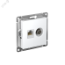 Розетка ATLASDESIGN двойная ТВ + компьютерная RJ45 категория  5Е белый
