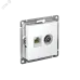 Розетка ATLASDESIGN двойная ТВ + компьютерная RJ45 категория 5Е белый Розетка ATLASDESIGN двойная ТВ + компьютерная RJ45 категория 5Е белый
