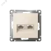 Розетка ATLASDESIGN двойная компьютерная RJ45+RJ45 категория 5E механизм бежевый