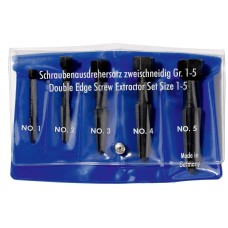 Набор экстракторов с двойной режущей кромкой, 5 предметов, N1/2/3/4/5, M5 - M20, виниловый чехол, для левой и правой резьб