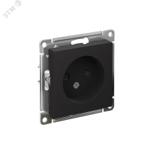 Розетка ATLASDESIGN без заземления со шторками 16А механизм карбон