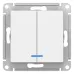 ATLASDESIGN 2-клавишный ВЫКЛЮЧАТЕЛЬ с подсветкой, сх.5а, 10АХ, механизм, ЛОТОС