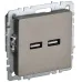 BRITE Розетка USB A+A 5В 3,1А РЮ10-1-БрШ шампань