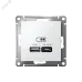 ATLASDESIGN USB РОЗЕТКА A + тип-C 45W высокоскор.заряд. QC, PD, механизм, БЕЛЫЙ