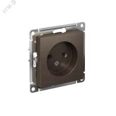 Розетка ATLASDESIGN без заземления 16А механизм мокко