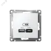 РОЗЕТКА USB ATLASDESIGN A+С, 5В/2,4 А, 2х5В/1,2 А, механизм, БЕЛЫЙ