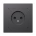 ATLASDESIGN РОЗЕТКА без заземления, 16А, в сборе, БАЗАЛЬТ