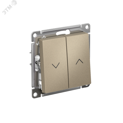 ATLASDESIGN 2-клавишный ВЫКЛЮЧАТЕЛЬ ЖАЛЮЗИ, 10А, мех., ШАМПАНЬ