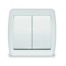 Выключатель двухклавишный наружный Клио 10А IP44 белый