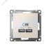 Розетка ATLASDESIGN USB 5В 1 порт x 2,1 А 2 порта х 1,05 А механизм жемчуг