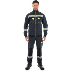 Костюм мужской комплект КОРВЕТ КОТТОН КБ1 куртка и брюки, Цвет: т/серый, лимон и чёрный 60-62 120-124/182-188