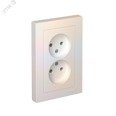 Розетка ATLASDESIGN двойная без заземления 16А в сборе жемчуг
