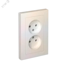 Розетка ATLASDESIGN двойная без заземления 16А в сборе жемчуг