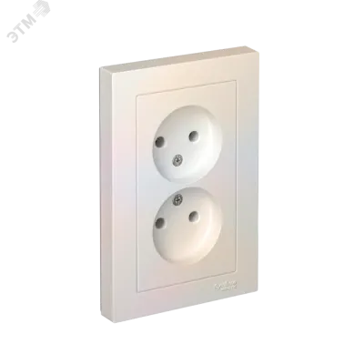 Розетка ATLASDESIGN двойная без заземления 16А в сборе жемчуг
