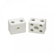 Клемма керамическая латунь 6 мм  2 пары контактов с крепежным отверстием