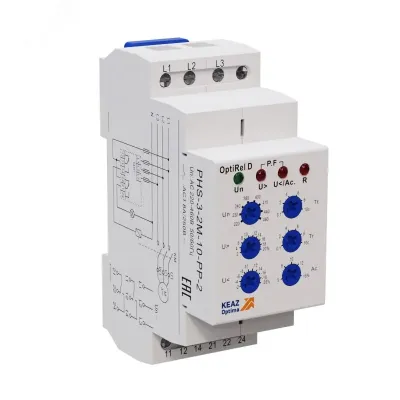 Реле контроля фаз OptiRel D PHS-3-2M-10-PN-2 универсальное трехфазный+N 2СО