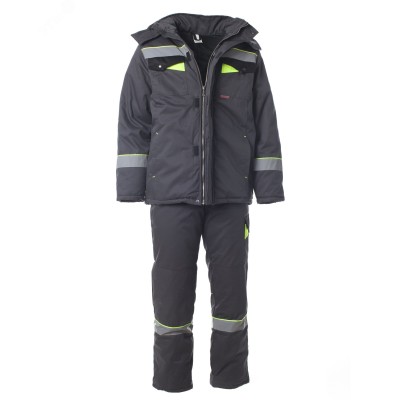 Костюм Корвет с СОП зима куртка ткань, брюки цвет темно-серый,черный,лимон 48-50, 96-100, 170-176