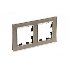 Рамка двухпостовая ATLASDESIGN NATURE, ОРГАНИЧЕСКОЕ СТЕКЛО ШАМПАНЬ