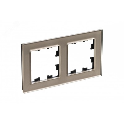 Рамка двухпостовая ATLASDESIGN NATURE, ОРГАНИЧЕСКОЕ СТЕКЛО ШАМПАНЬ