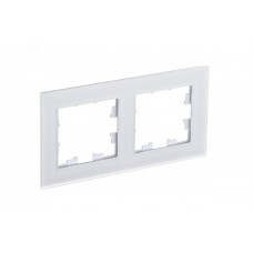 Рамка двухпостовая ATLASDESIGN NATURE, МАТОВОЕ ОРГАНИЧЕСКОЕ СТЕКЛО БЕЛЫЙ