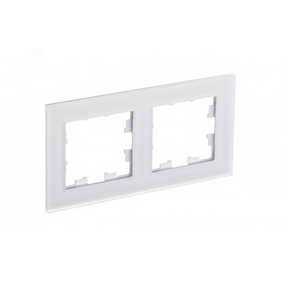 Рамка двухпостовая ATLASDESIGN NATURE, МАТОВОЕ ОРГАНИЧЕСКОЕ СТЕКЛО БЕЛЫЙ