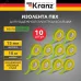 Изолента ПВХ KRANZ 0.13х15 мм, 10 м, желто-зеленая 10шт